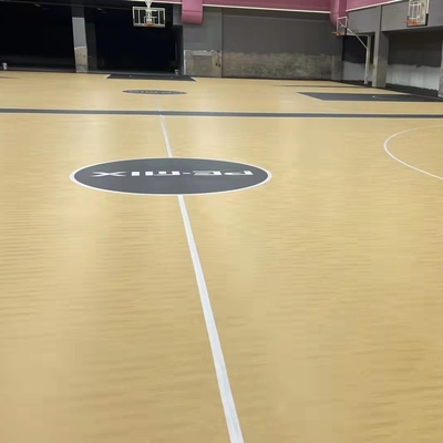Shock Absorption SPU Wooden Texture Basketball Court Surfaces for Indoor Outdoor