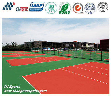 6mm 8% Impact Absorption Silicon PU Tennis Court Flooring