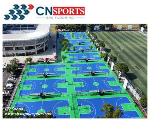 SPU High Tensile Elongation CN-S01 Basketball Flooring Anti Slide 8mm