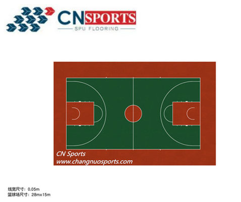 162 Tensile Elongation CN-S01 Silicon PU Flooring for Basketball