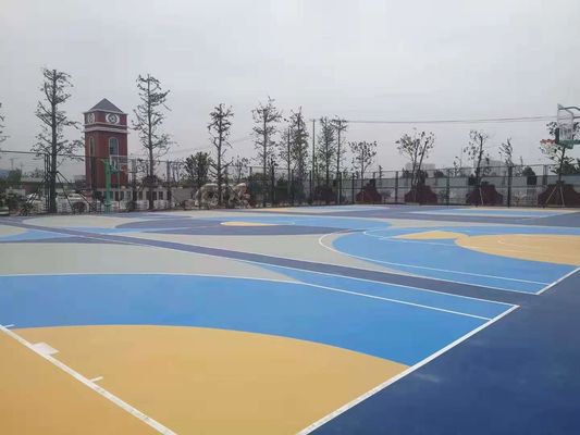 High Tensile Elongation SPU School Sports Flooring Outstanding Skid Resistant