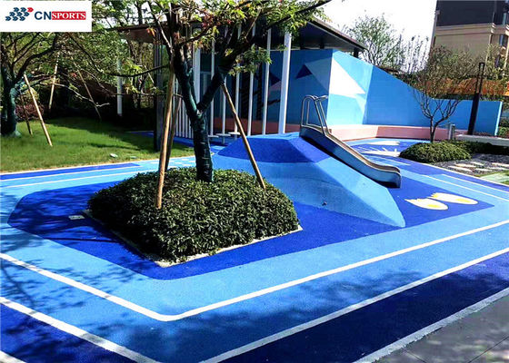 Blue Outdoor Playground Rubber Mats Wet Pour EPDM Granules