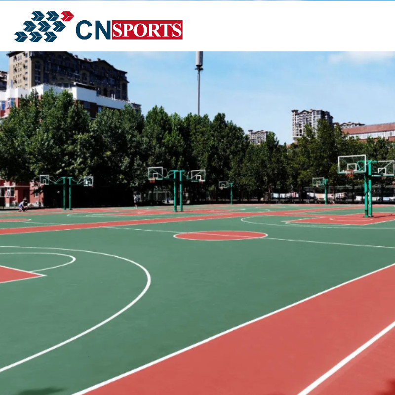 Colorful UV Resistant Silicon Polyurethane Basketball Rubber Flooring