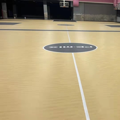 Professional Indoor Wooden Texture SPU Basketball Court Flooring Antislip Colorful