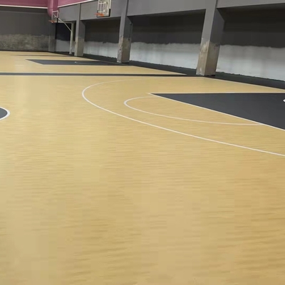 Indoor Outdoor Wooden Texture SPU Basketball Court Surfaces Non Toxic Eco Friendly