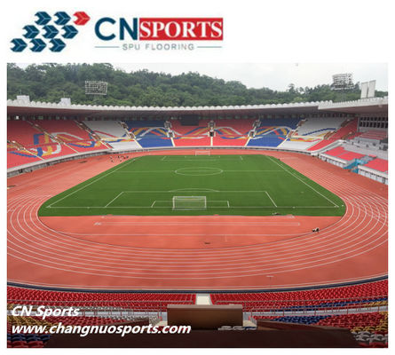 Spraying Coating Rubber Athletic Track 13mm Thickness For Schools
