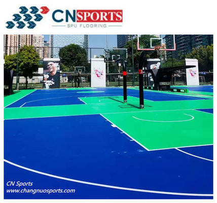 162 Tensile Elongation CN-S01 Silicon PU Flooring for Basketball