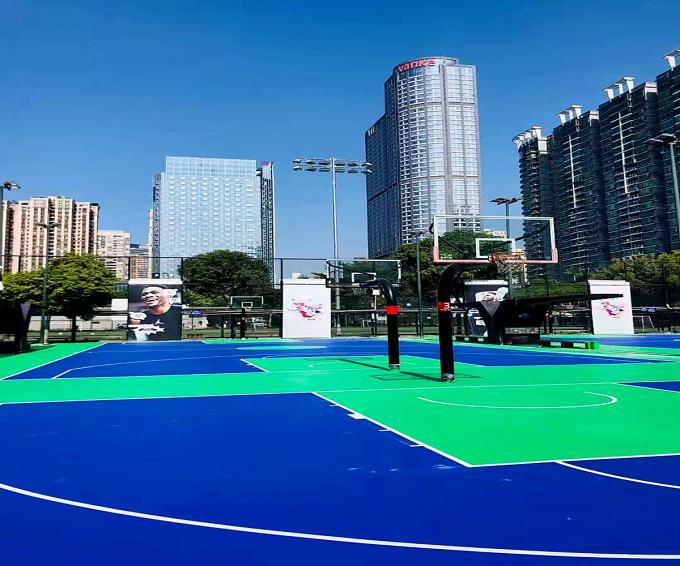 Outdoor SPU Rubber Basketball Court Flooring No Pollution